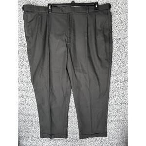 Savane Dress Pants Mens 48x30 Black Pleated Front Career Slacks